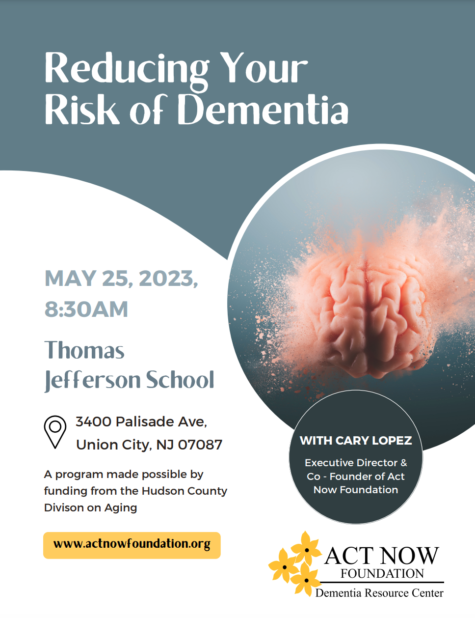 Reducing Your Risk of Dementia Program at the Jefferson School-English Flyer