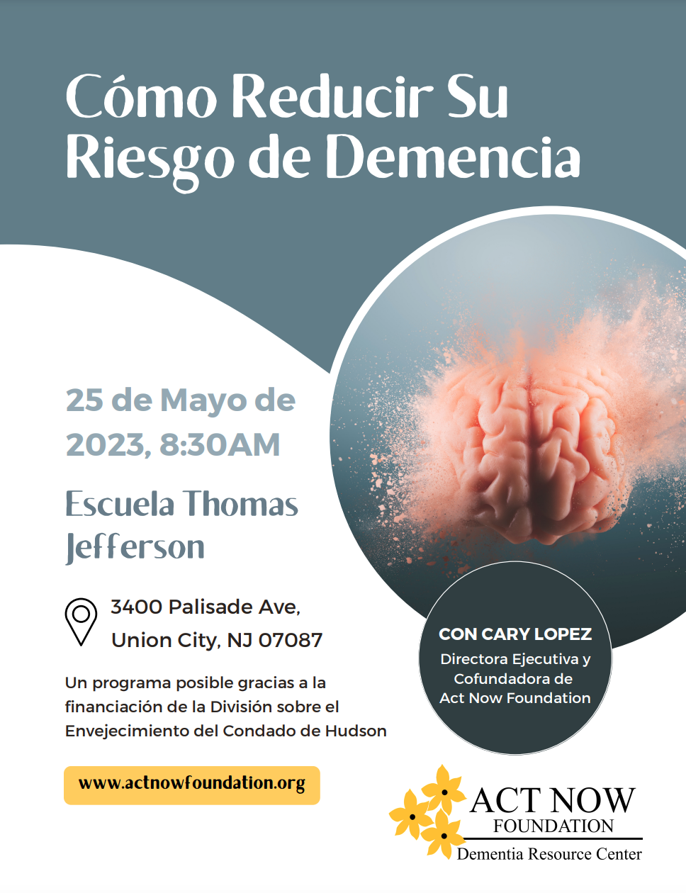 Reducing Your Risk of Dementia Program at the Jefferson School-Spanish Flyer